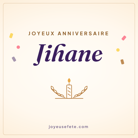 Image carrée « Joyeux anniversaire Jihane » pour WhatsApp