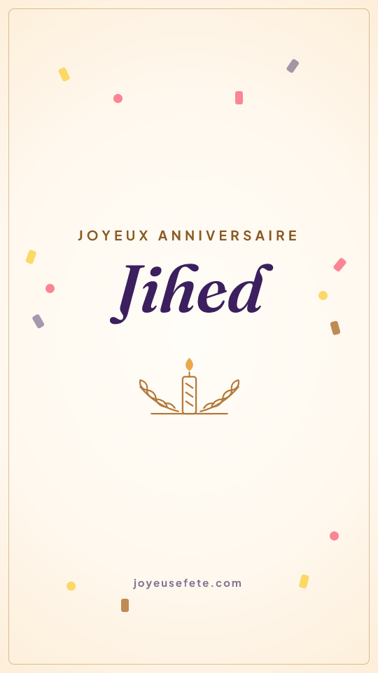 Image « Joyeux anniversaire Jihed » au format story