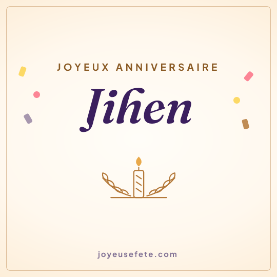 Image carrée « Joyeux anniversaire Jihen » pour WhatsApp