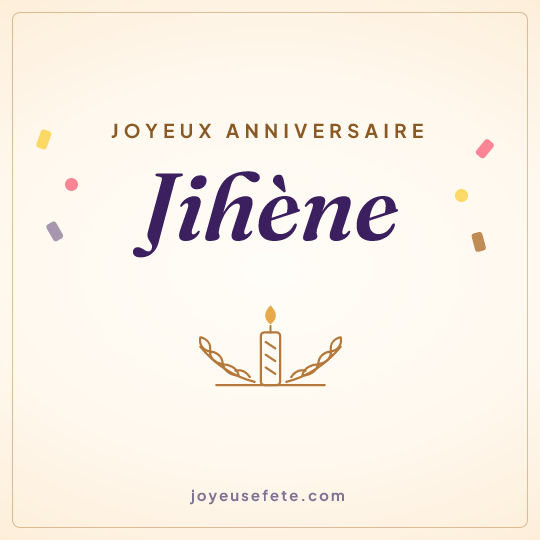 Image carrée « Joyeux anniversaire Jihène » pour WhatsApp