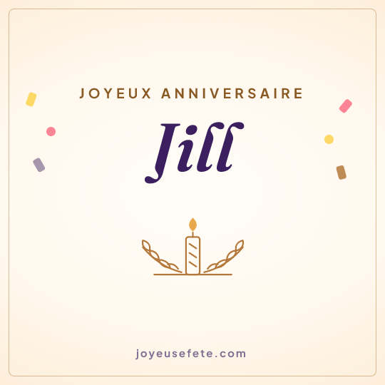 Image carrée « Joyeux anniversaire Jill » pour WhatsApp