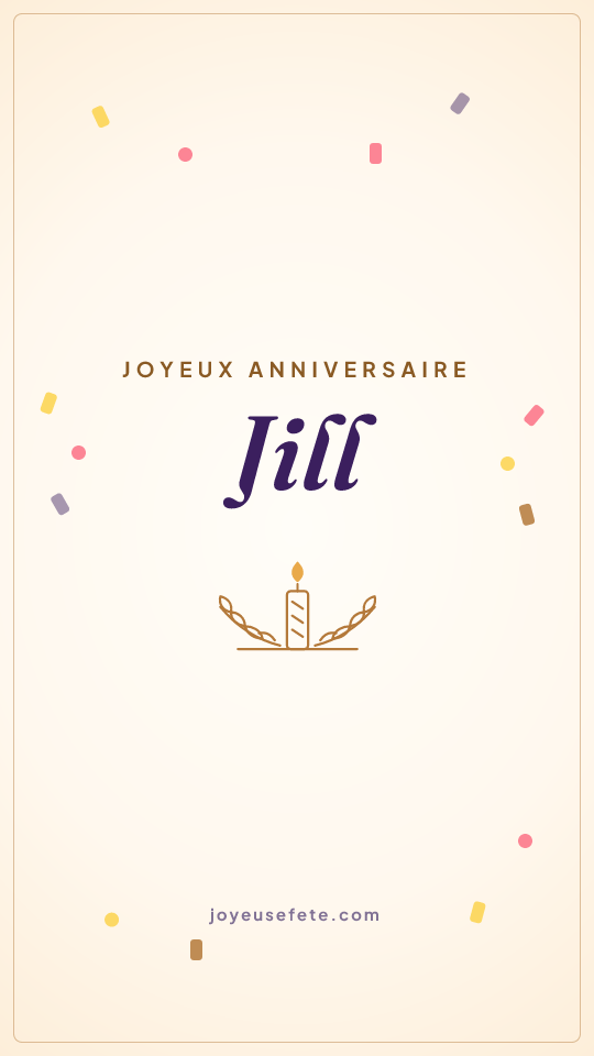 Image « Joyeux anniversaire Jill » au format story