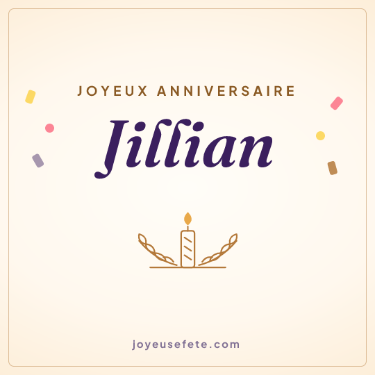 Image carrée « Joyeux anniversaire Jillian » pour WhatsApp