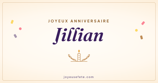 Image « Joyeux anniversaire Jillian » au format large