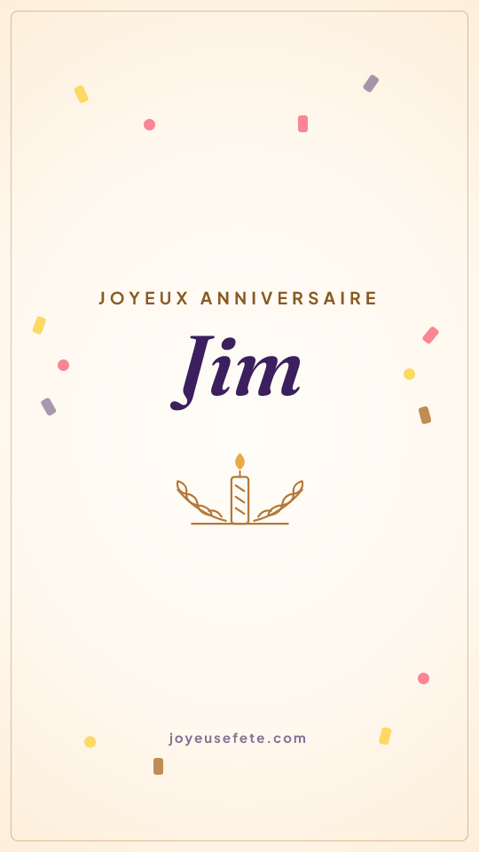 Image « Joyeux anniversaire Jim » au format story