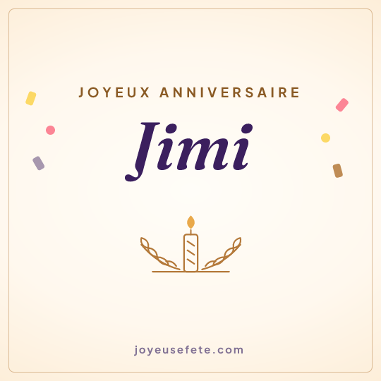 Image carrée « Joyeux anniversaire Jimi » pour WhatsApp