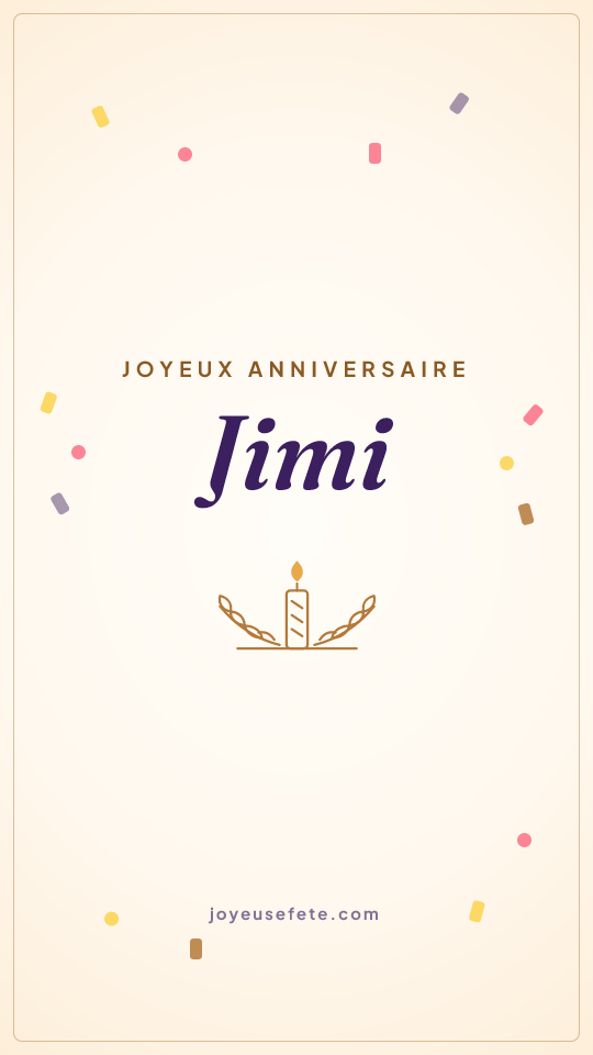 Image « Joyeux anniversaire Jimi » au format story