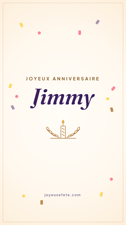 Image « Joyeux anniversaire Jimmy » au format story