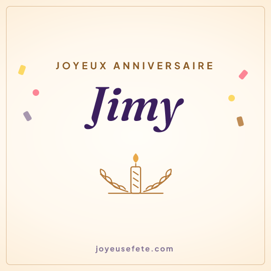 Image carrée « Joyeux anniversaire Jimy » pour WhatsApp