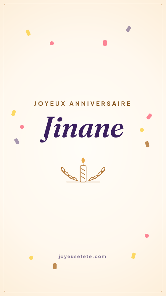 Image « Joyeux anniversaire Jinane » au format story