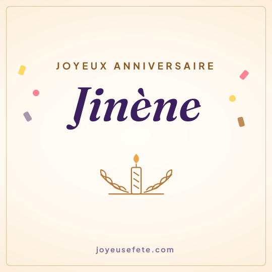 Image carrée « Joyeux anniversaire Jinène » pour WhatsApp