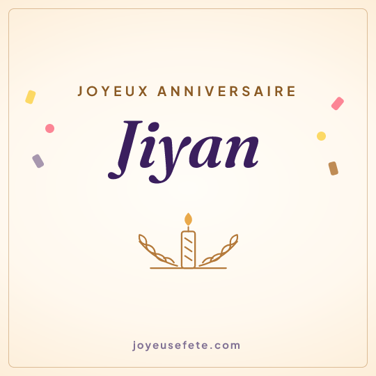 Image carrée « Joyeux anniversaire Jiyan » pour WhatsApp