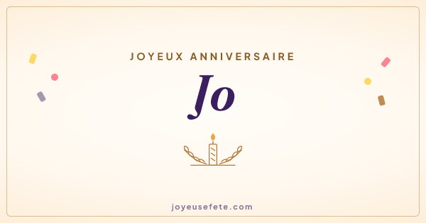 Image « Joyeux anniversaire Jo » au format large
