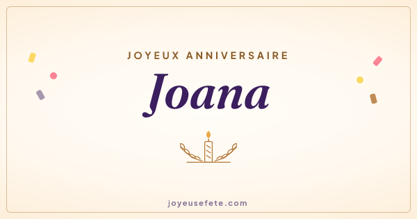 Image « Joyeux anniversaire Joana » au format large