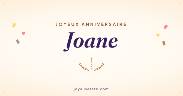 Image « Joyeux anniversaire Joane » au format large