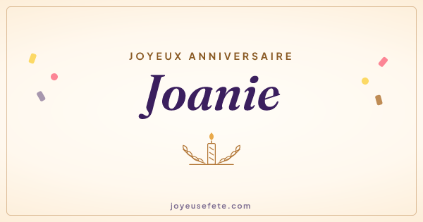Image « Joyeux anniversaire Joanie » au format large