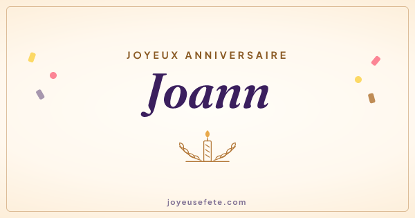Image « Joyeux anniversaire Joann » au format large