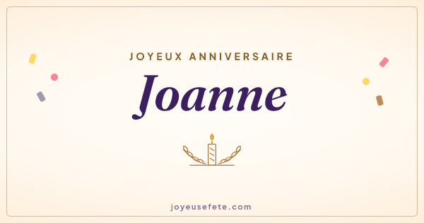 Image « Joyeux anniversaire Joanne » au format large