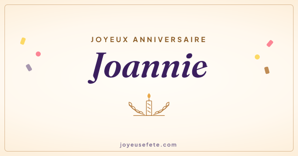 Image « Joyeux anniversaire Joannie » au format large