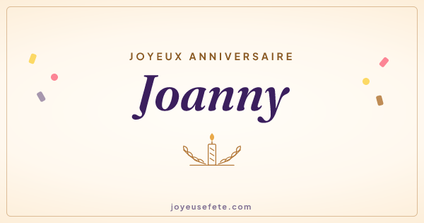 Image « Joyeux anniversaire Joanny » au format large