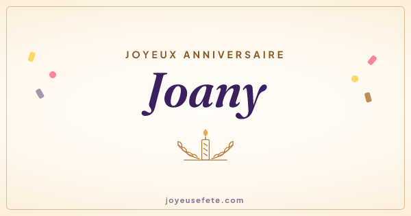 Image « Joyeux anniversaire Joany » au format large