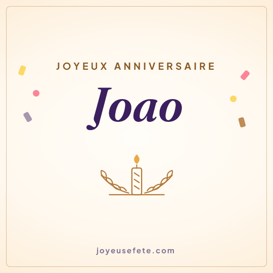 Image carrée « Joyeux anniversaire Joao » pour WhatsApp