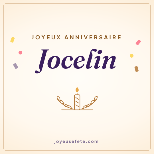 Image carrée « Joyeux anniversaire Jocelin » pour WhatsApp