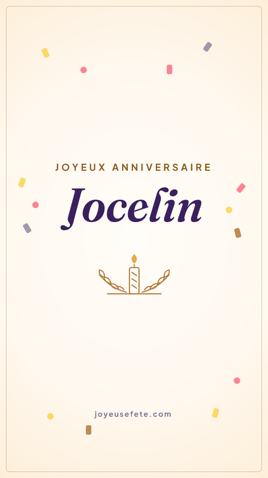 Image « Joyeux anniversaire Jocelin » au format story