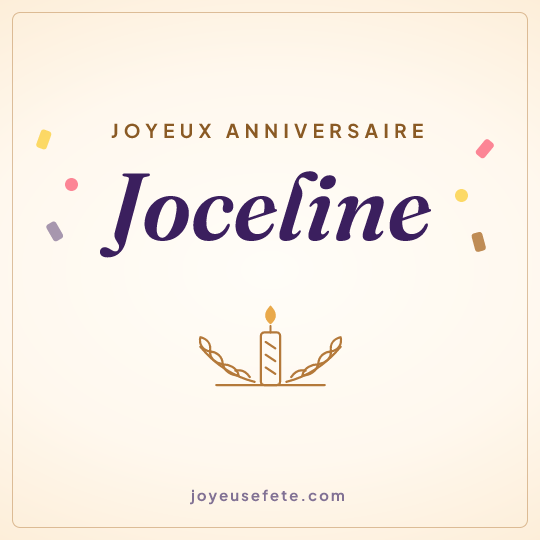 Image carrée « Joyeux anniversaire Joceline » pour WhatsApp