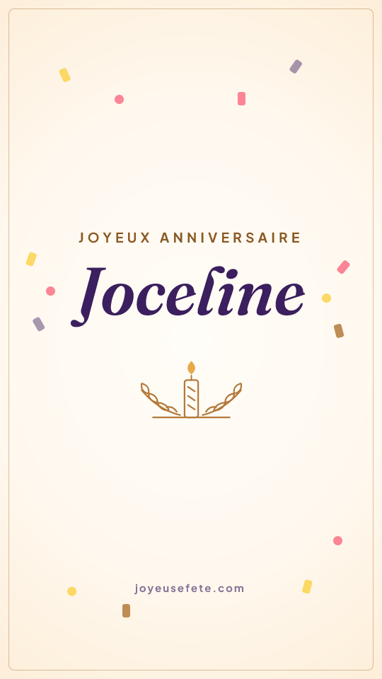 Image « Joyeux anniversaire Joceline » au format story