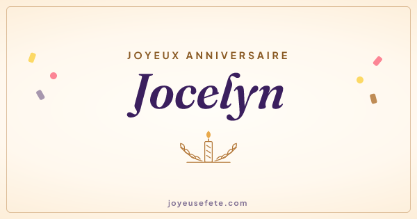 Image « Joyeux anniversaire Jocelyn » au format large