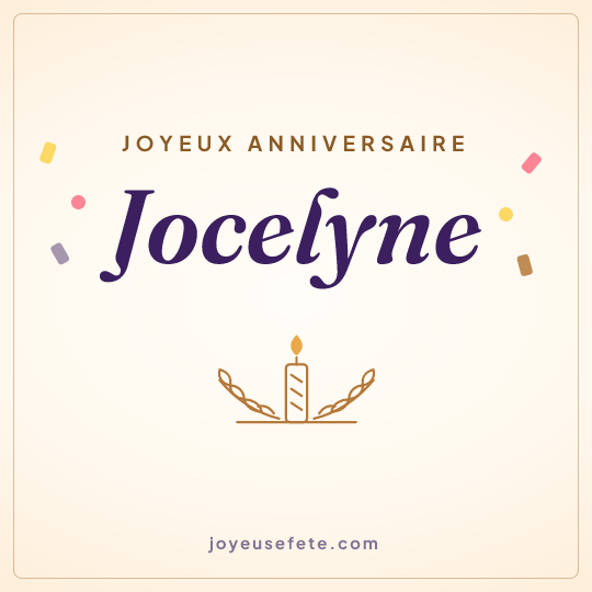 Image carrée « Joyeux anniversaire Jocelyne » pour WhatsApp