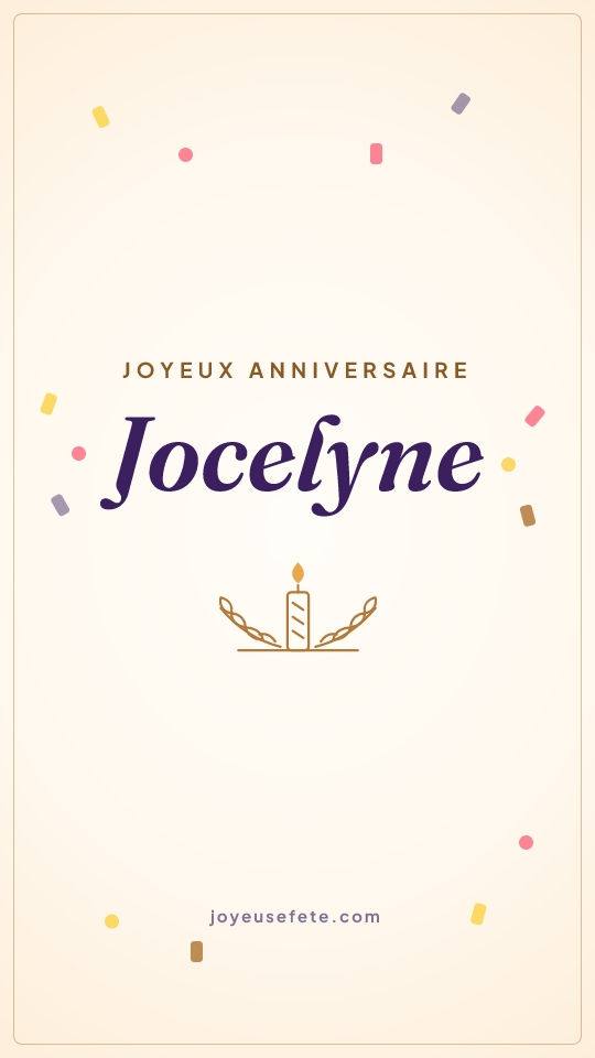Image « Joyeux anniversaire Jocelyne » au format story