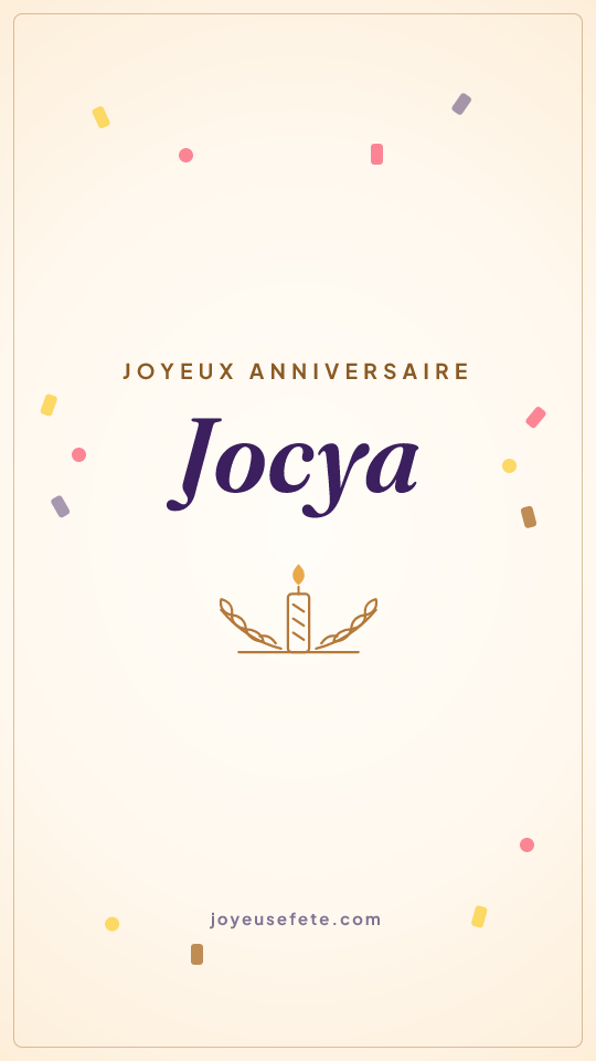Image « Joyeux anniversaire Jocya » au format story