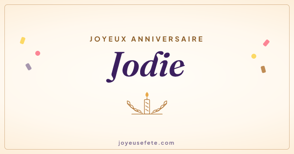 Image « Joyeux anniversaire Jodie » au format large