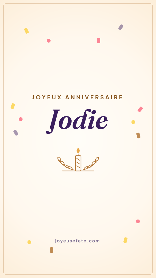 Image « Joyeux anniversaire Jodie » au format story