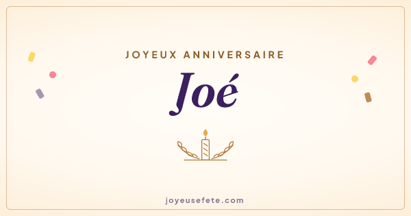 Image « Joyeux anniversaire Joé » au format large