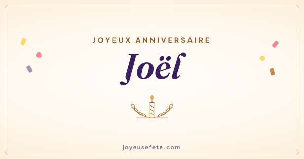 Image « Joyeux anniversaire Joël » au format large