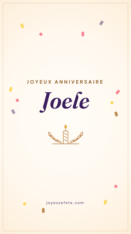 Image « Joyeux anniversaire Joele » au format story