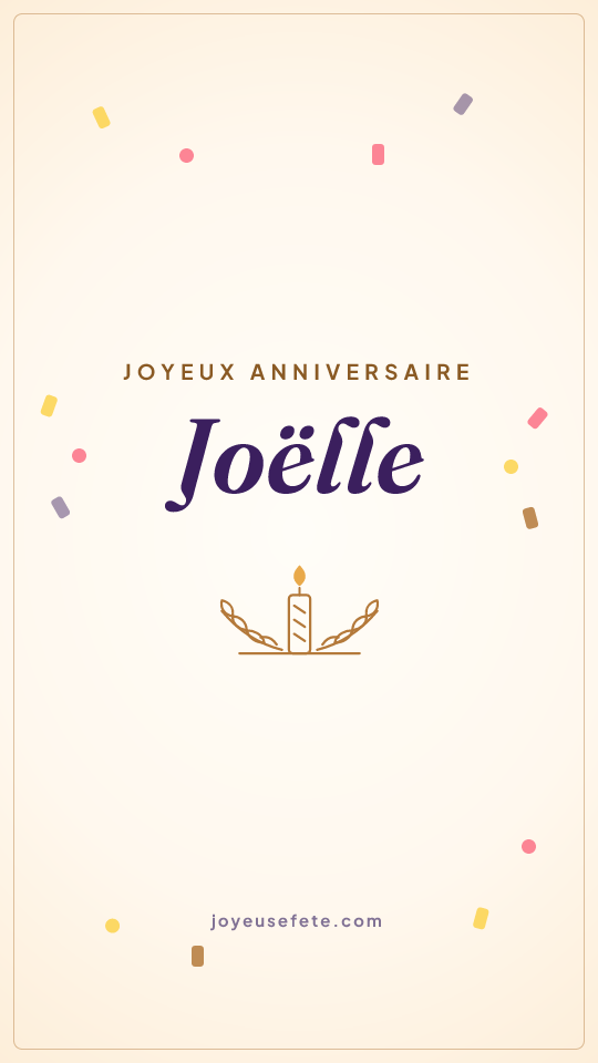 Image « Joyeux anniversaire Joëlle » au format story