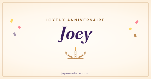 Image « Joyeux anniversaire Joey » au format large