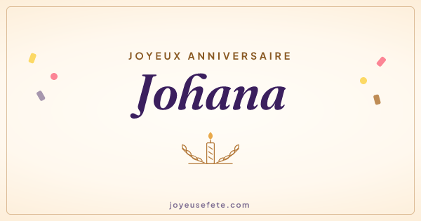 Image « Joyeux anniversaire Johana » au format large