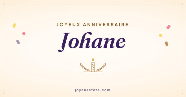 Image « Joyeux anniversaire Johane » au format large