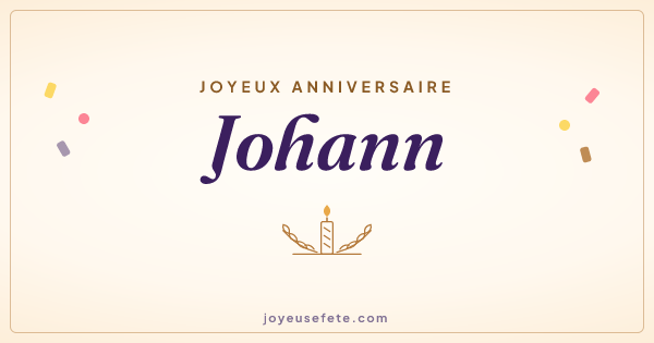 Image « Joyeux anniversaire Johann » au format large