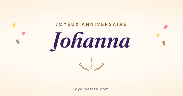 Image « Joyeux anniversaire Johanna » au format large