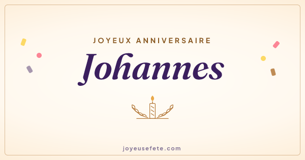 Image « Joyeux anniversaire Johannes » au format large