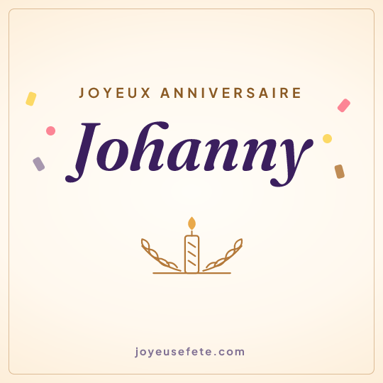 Image carrée « Joyeux anniversaire Johanny » pour WhatsApp