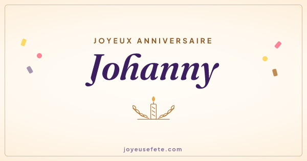 Image « Joyeux anniversaire Johanny » au format large