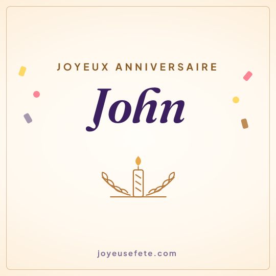 Image carrée « Joyeux anniversaire John » pour WhatsApp