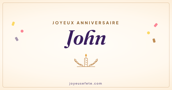 Image « Joyeux anniversaire John » au format large